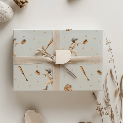 Wrapping Papers - Vintage Baseball Batter Up Design