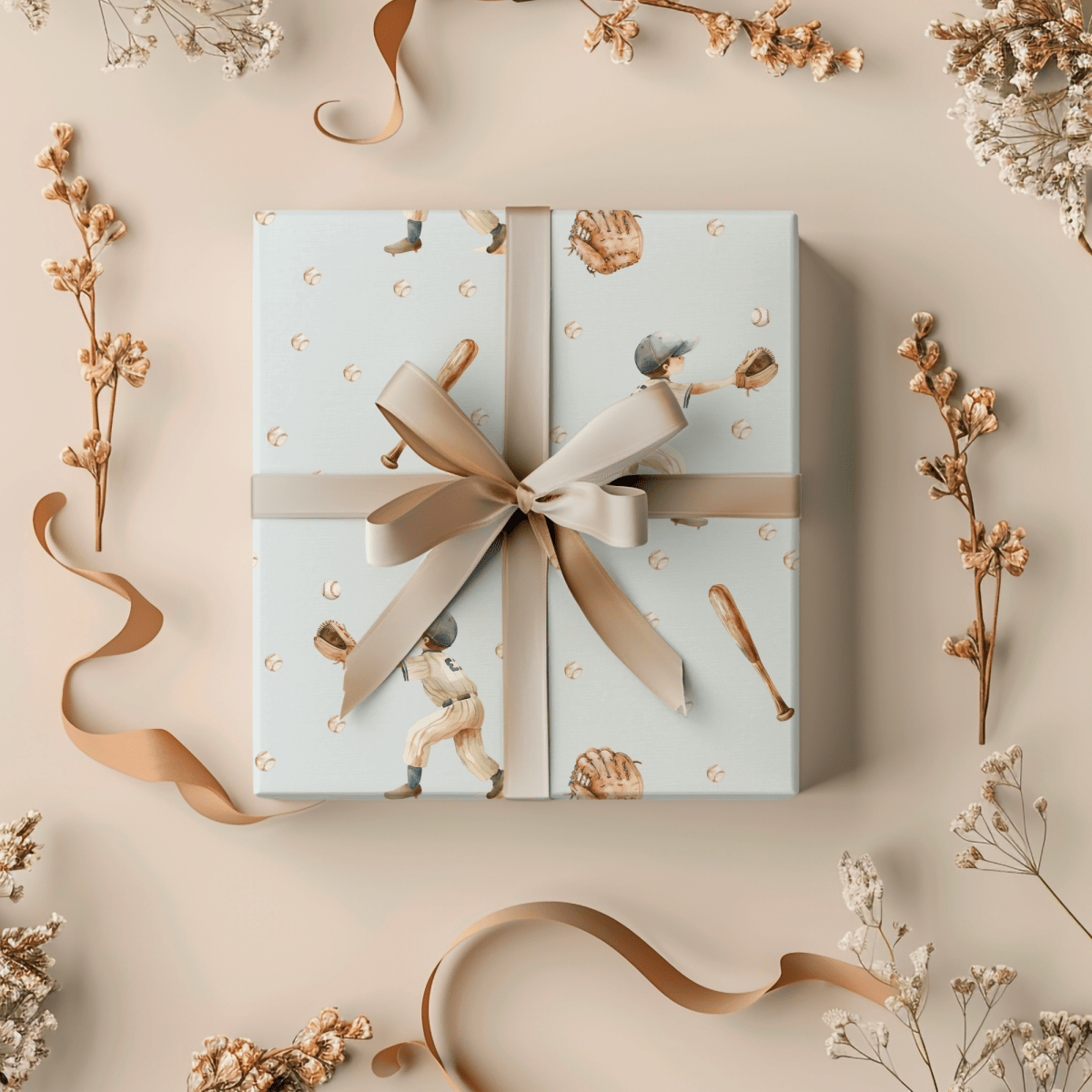 Wrapping Papers - Vintage Baseball Batter Up Design