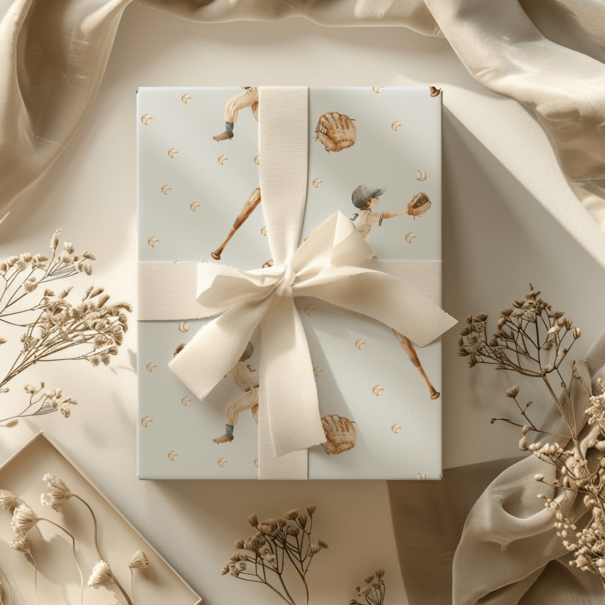 Wrapping Papers - Vintage Baseball Batter Up Design