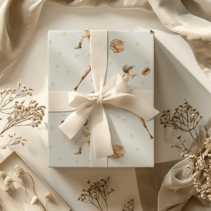 Wrapping Papers - Vintage Baseball Batter Up Design