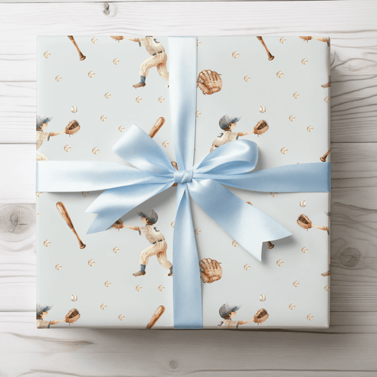 Wrapping Papers - Vintage Baseball Batter Up Design
