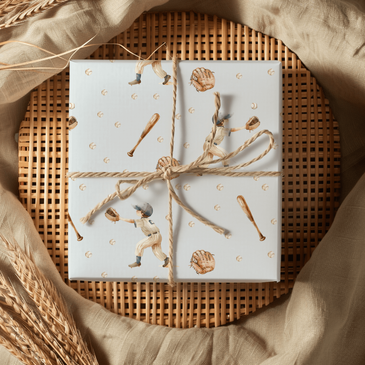 Wrapping Papers - Vintage Baseball Batter Up Design