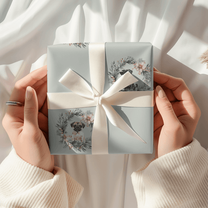 Pugs & Poinsettias – Holiday Pup Wrapping Paper