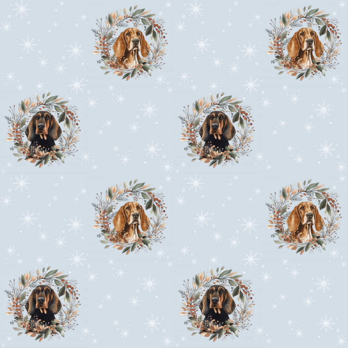 Sniffmas Snowflakes – Bloodhound Christmas Wrapping Paper