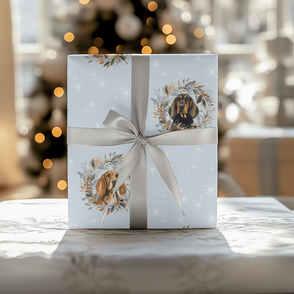 Sniffmas Snowflakes – Bloodhound Christmas Wrapping Paper