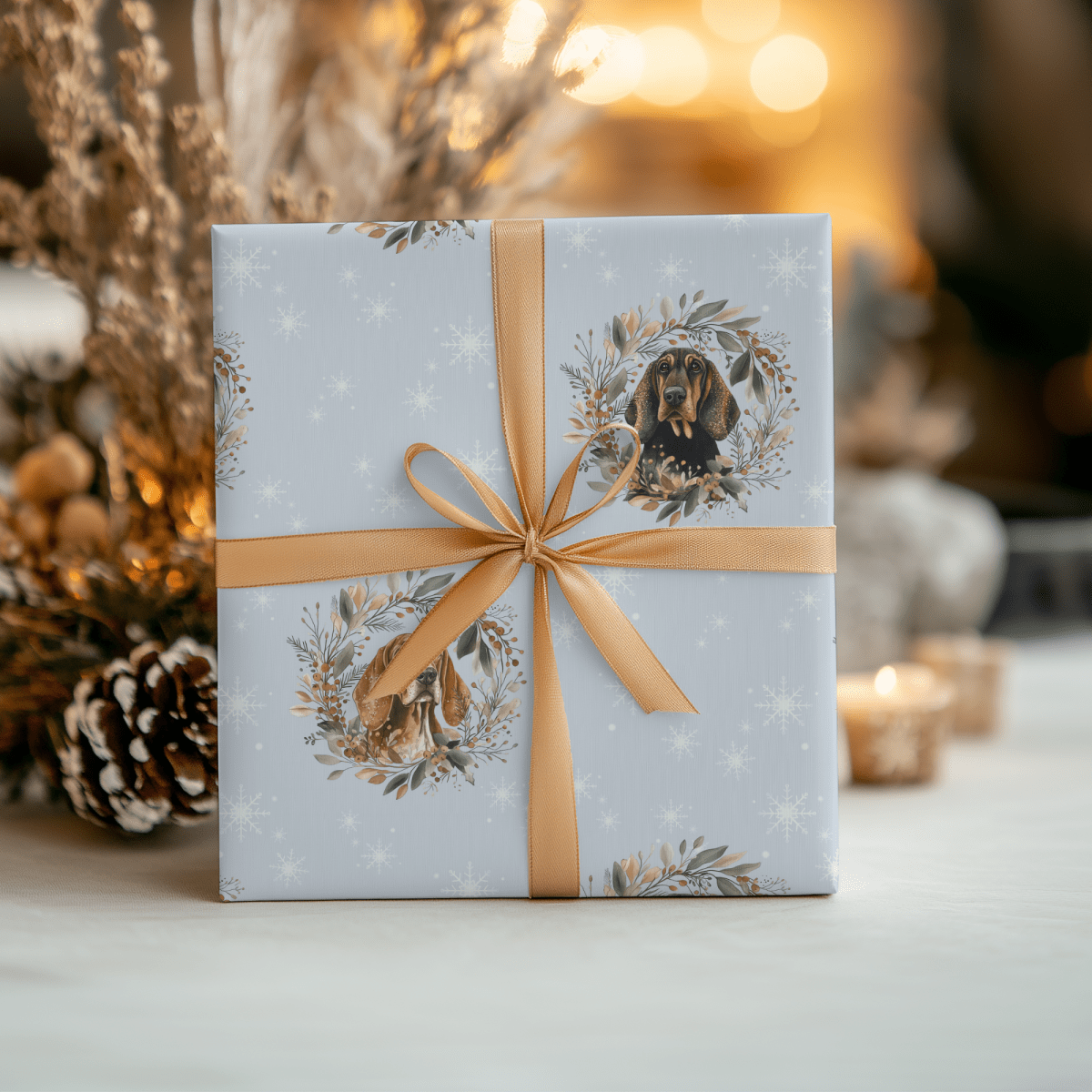 Sniffmas Snowflakes – Bloodhound Christmas Wrapping Paper
