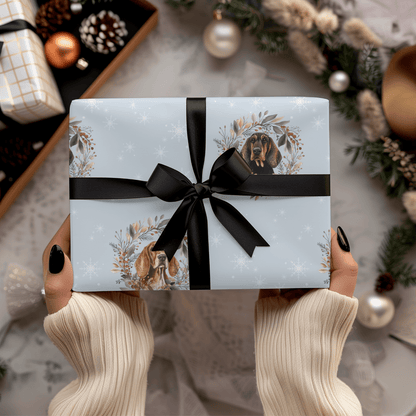 Sniffmas Snowflakes – Bloodhound Christmas Wrapping Paper