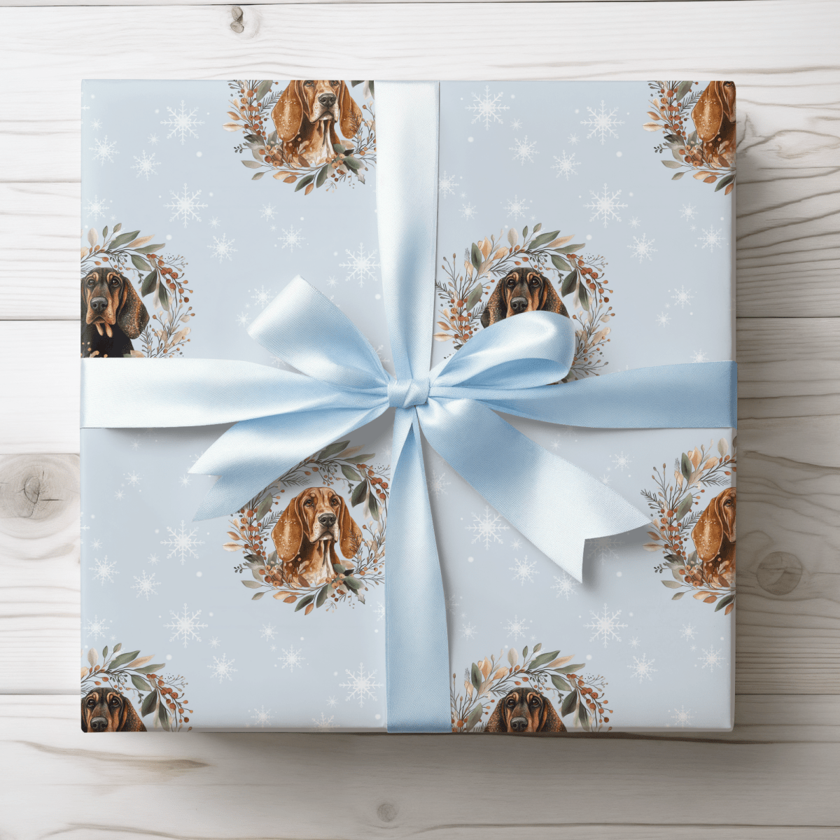 Sniffmas Snowflakes – Bloodhound Christmas Wrapping Paper