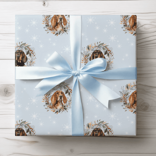 Sniffmas Snowflakes – Bloodhound Christmas Wrapping Paper