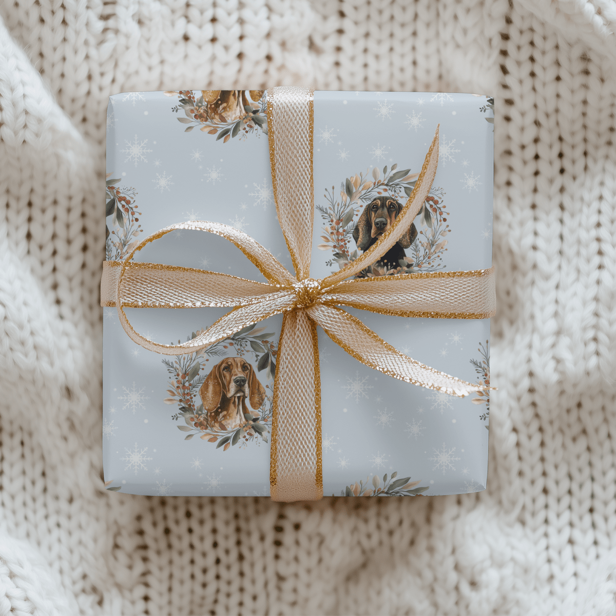 Sniffmas Snowflakes – Bloodhound Christmas Wrapping Paper