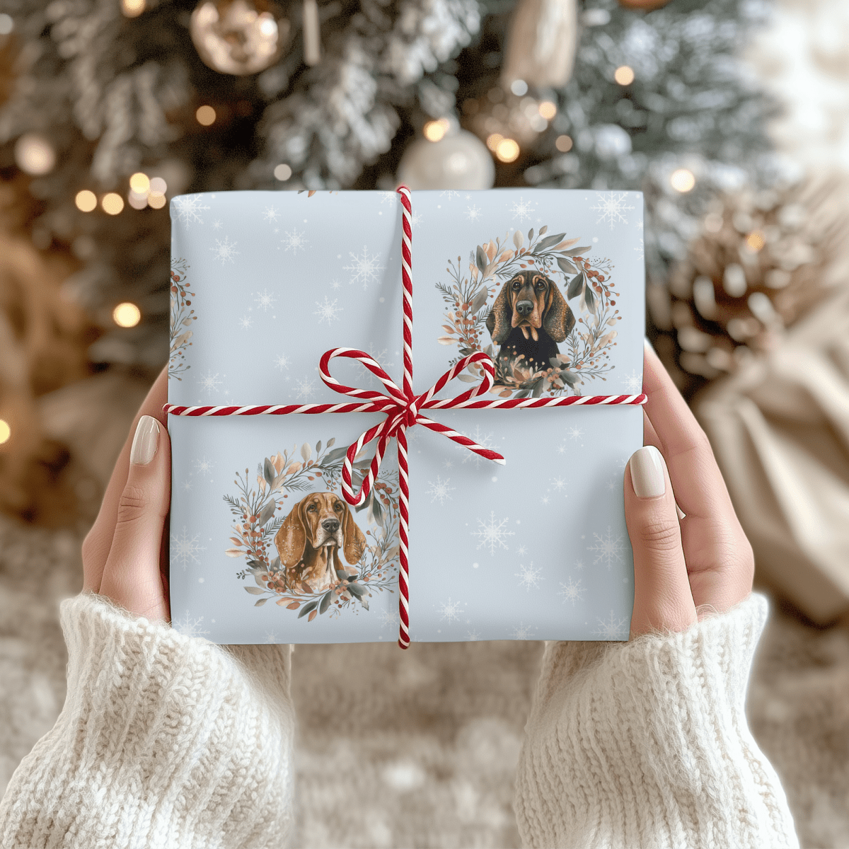 Sniffmas Snowflakes – Bloodhound Christmas Wrapping Paper
