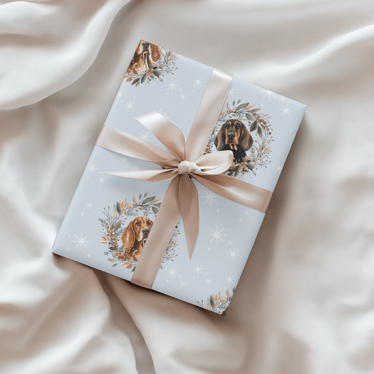 Sniffmas Snowflakes – Bloodhound Christmas Wrapping Paper
