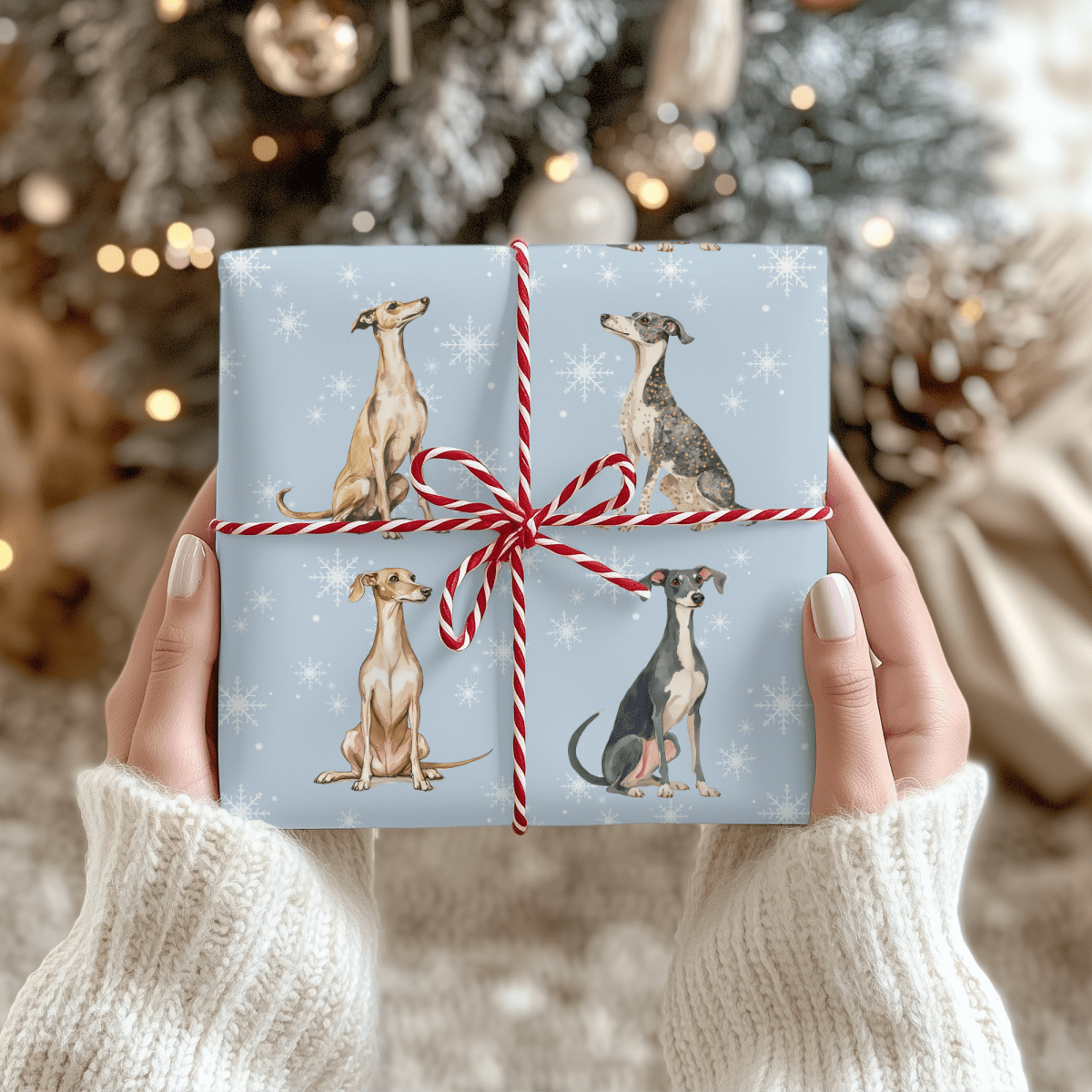 Frosted & Fast – Italian Greyhound Christmas Wrapping Paper