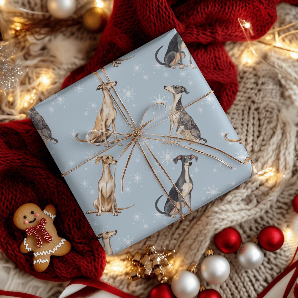 Frosted & Fast – Italian Greyhound Christmas Wrapping Paper