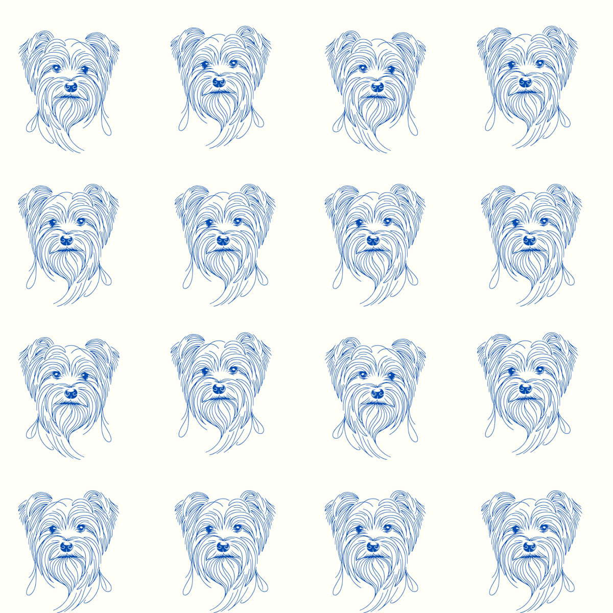 Blueprints & Bows – Minimalist Yorkie Wrapping Paper