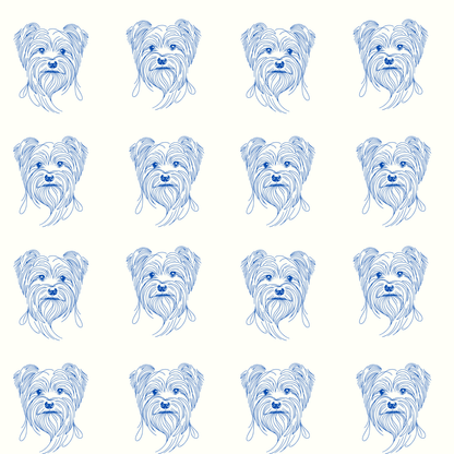 Blueprints & Bows – Minimalist Yorkie Wrapping Paper