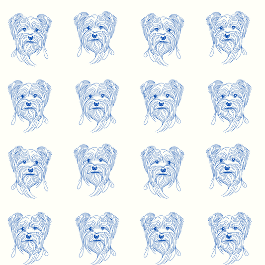 Blueprints & Bows – Minimalist Yorkie Wrapping Paper