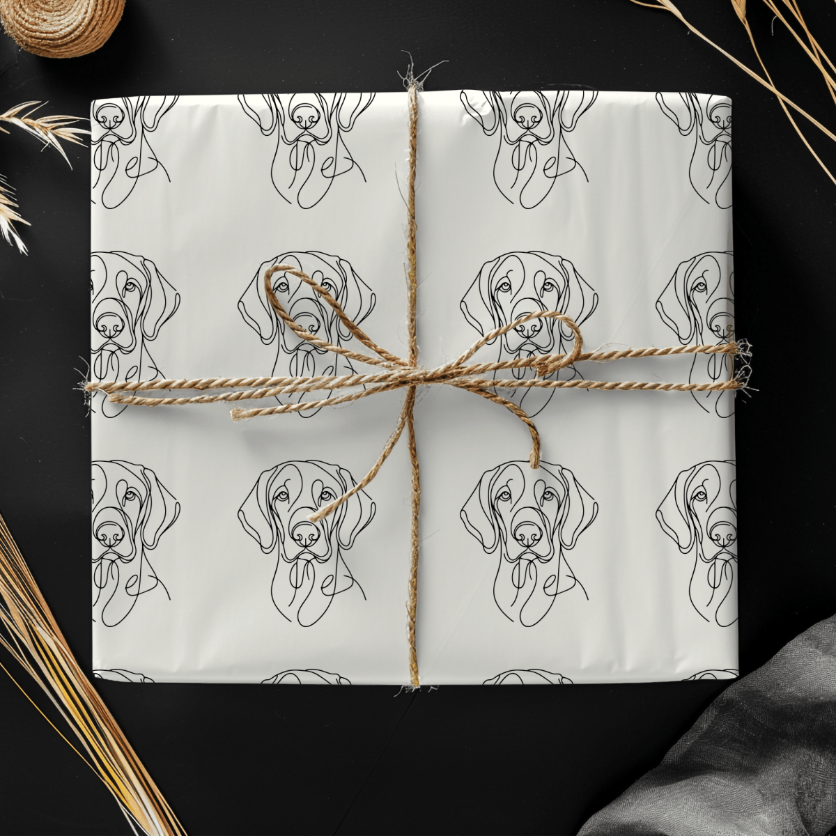 Line of Devotion – Weimaraner Minimalist Wrapping Paper