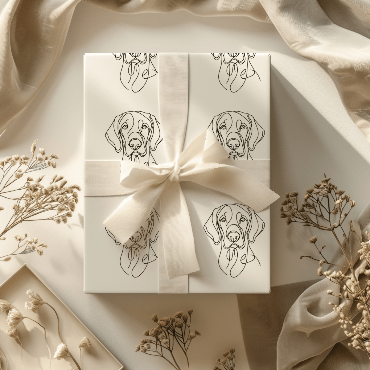 Line of Devotion – Weimaraner Minimalist Wrapping Paper