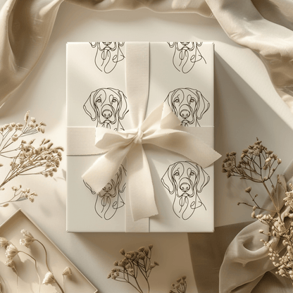 Line of Devotion – Weimaraner Minimalist Wrapping Paper