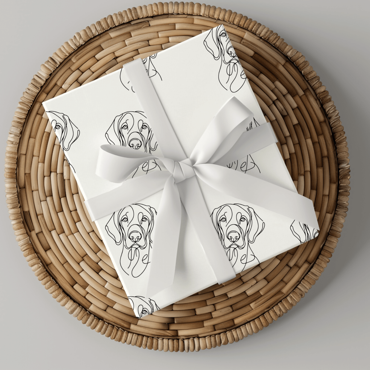 Line of Devotion – Weimaraner Minimalist Wrapping Paper