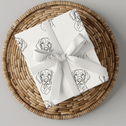 Line of Devotion – Weimaraner Minimalist Wrapping Paper