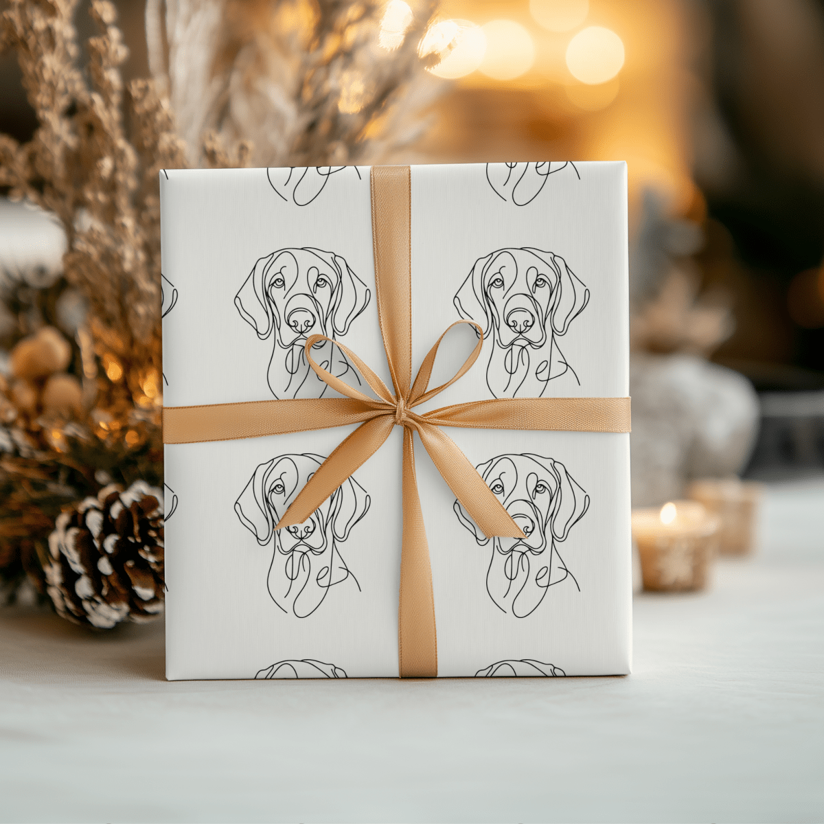 Line of Devotion – Weimaraner Minimalist Wrapping Paper