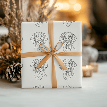 Line of Devotion – Weimaraner Minimalist Wrapping Paper