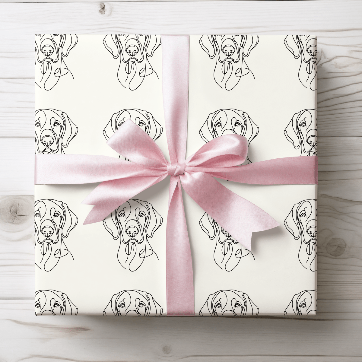 Line of Devotion – Weimaraner Minimalist Wrapping Paper