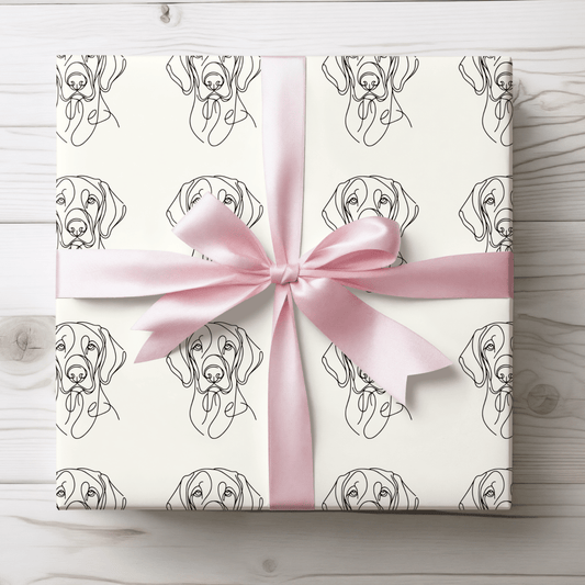 Line of Devotion – Weimaraner Minimalist Wrapping Paper