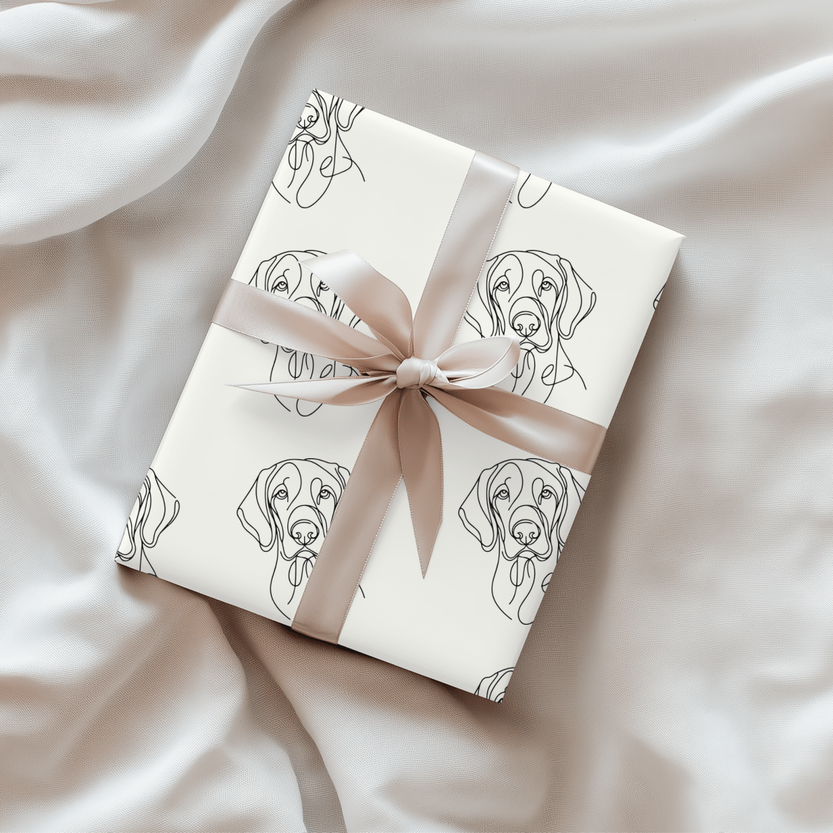 Line of Devotion – Weimaraner Minimalist Wrapping Paper