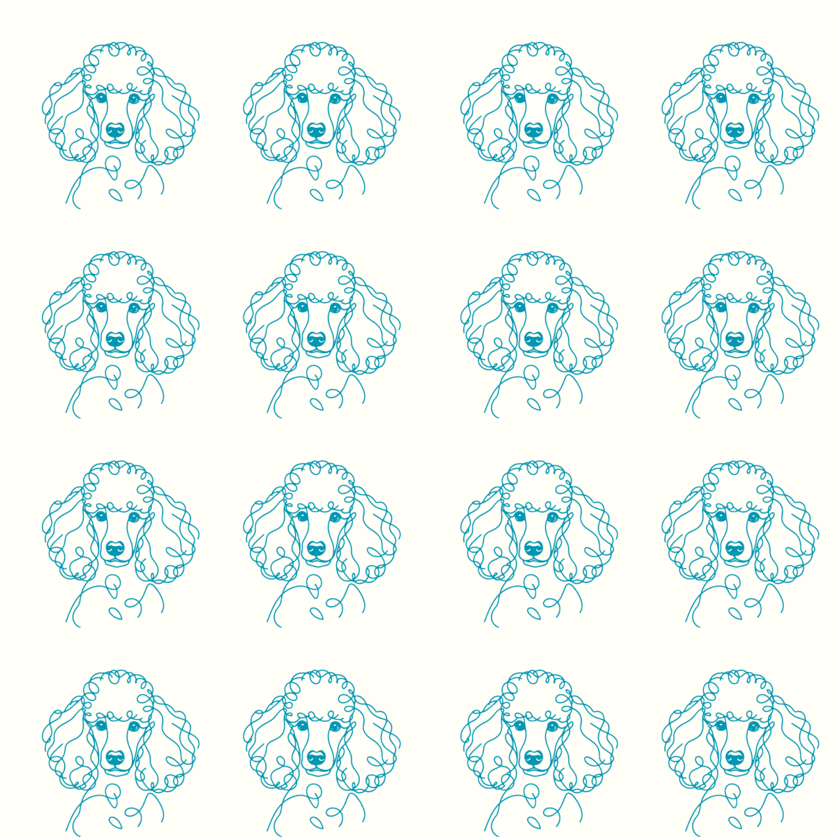 Pom - Pom & Poodle – Chic Line Art Wrapping Paper
