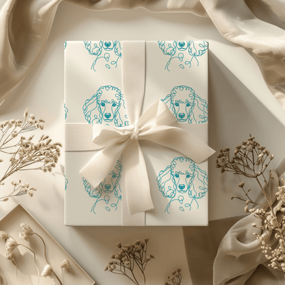 Pom - Pom & Poodle – Chic Line Art Wrapping Paper