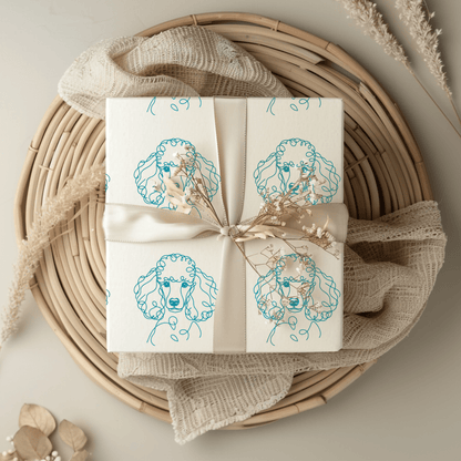 Pom - Pom & Poodle – Chic Line Art Wrapping Paper