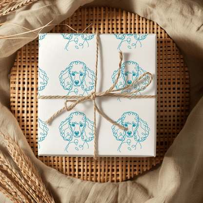 Pom - Pom & Poodle – Chic Line Art Wrapping Paper