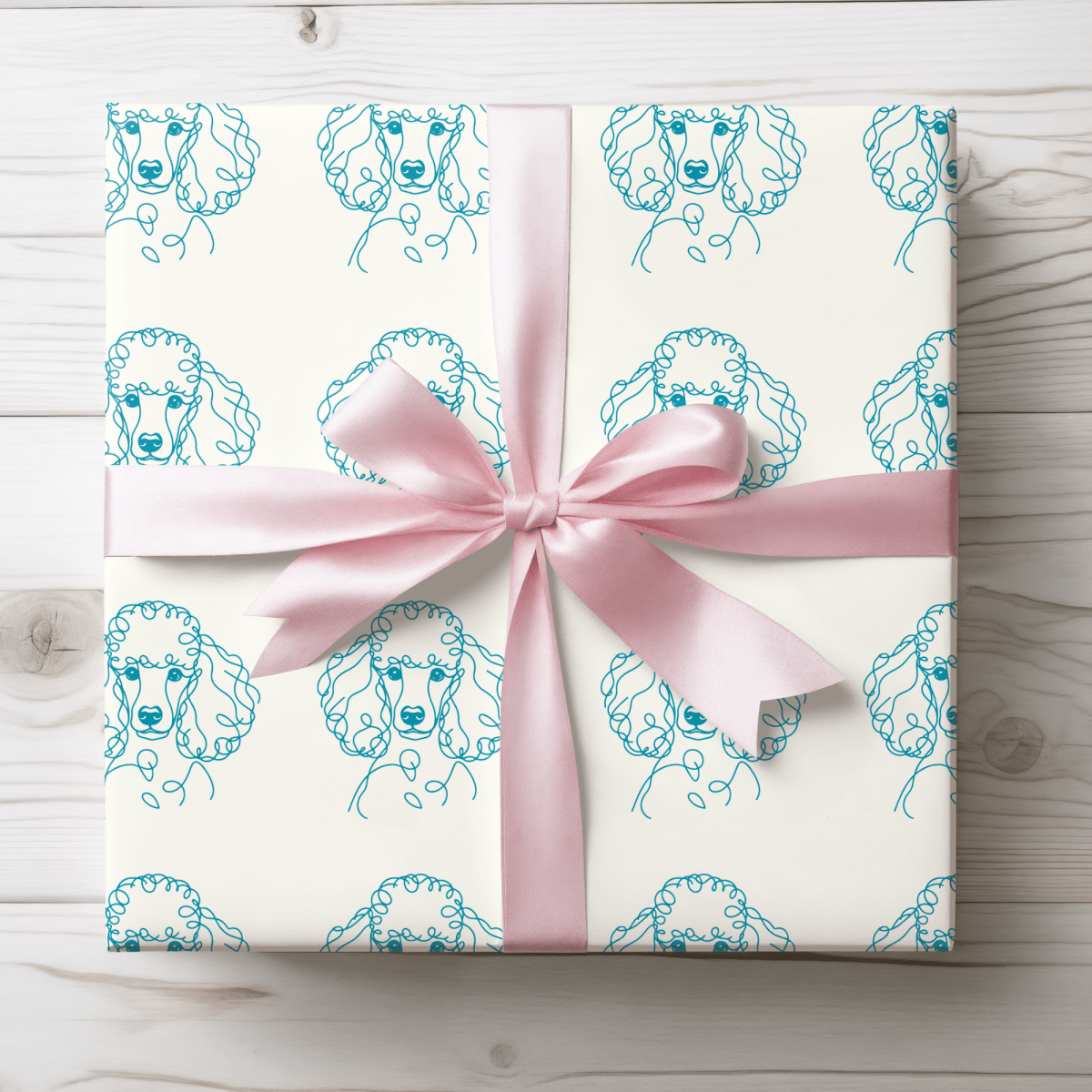 Pom - Pom & Poodle – Chic Line Art Wrapping Paper