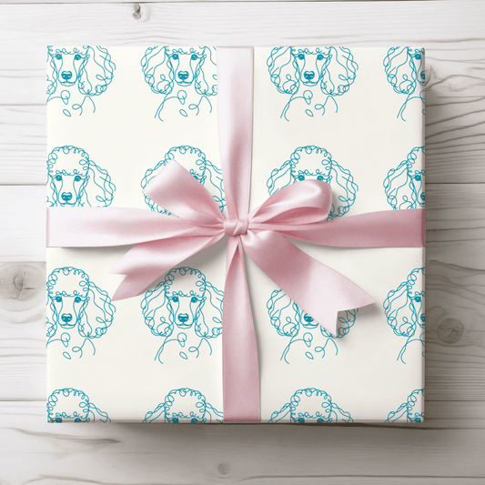 Pom - Pom & Poodle – Chic Line Art Wrapping Paper