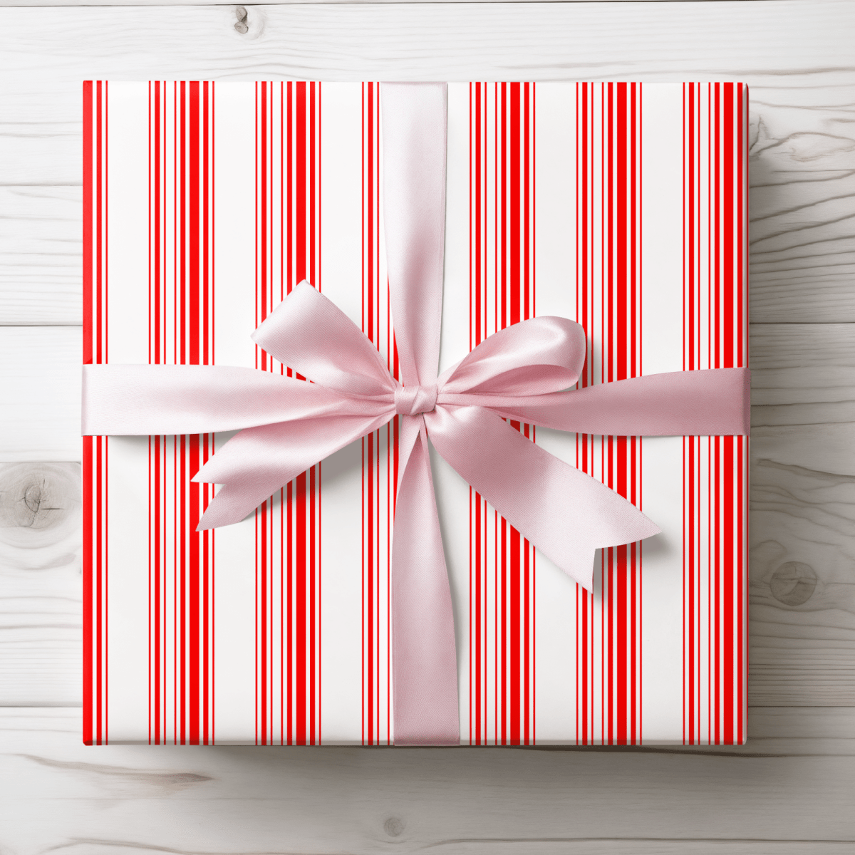 Peppermint Parade – Red & White Striped Wrapping Paper