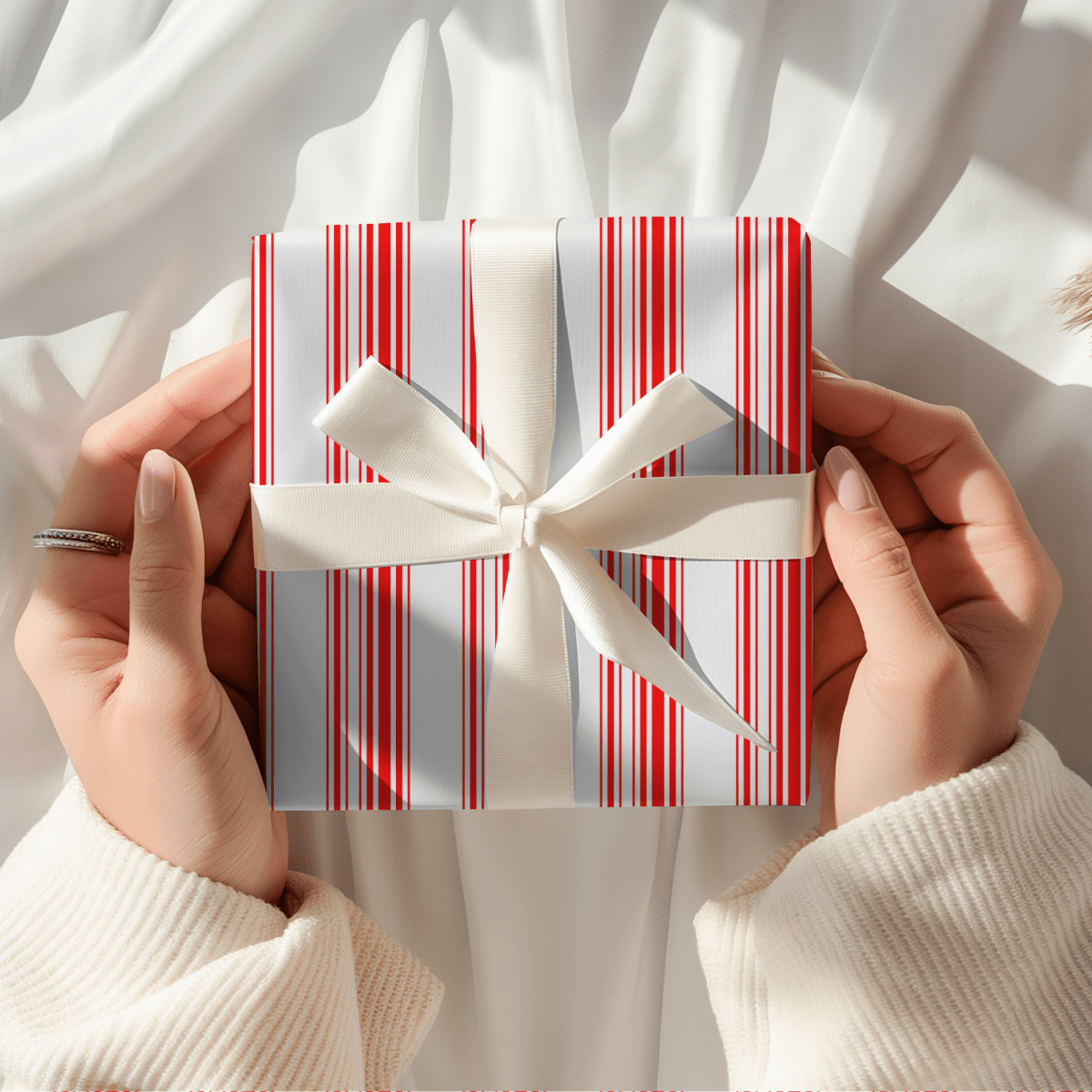 Peppermint Parade – Red & White Striped Wrapping Paper