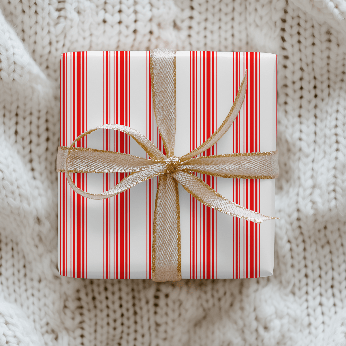 Peppermint Parade – Red & White Striped Wrapping Paper