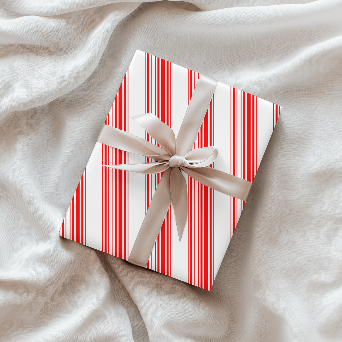 Peppermint Parade – Red & White Striped Wrapping Paper