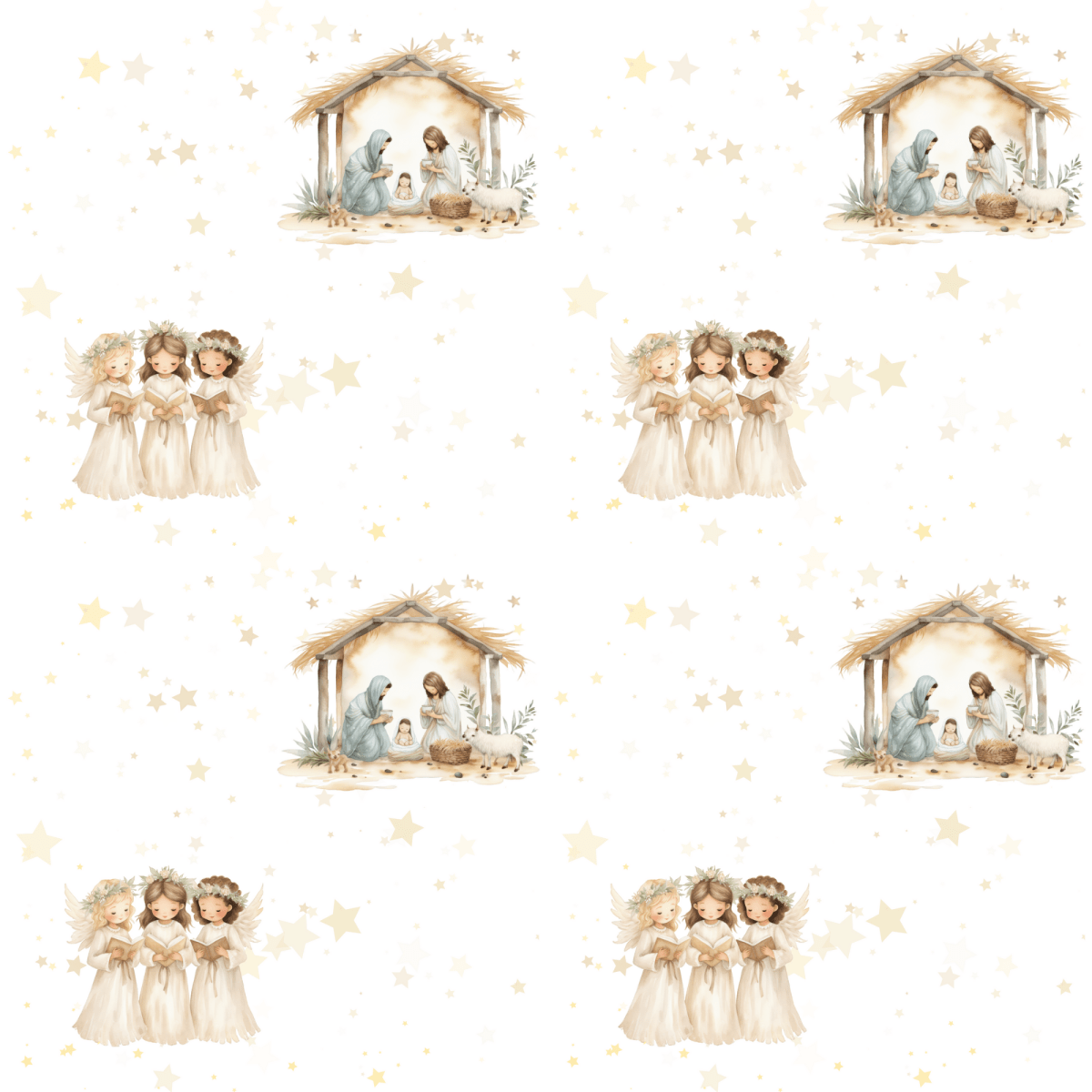 Silent Night & Starlight – Nativity Wrapping Paper