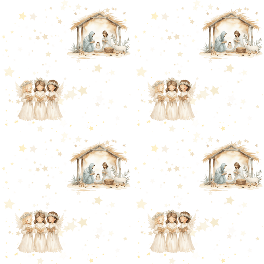 Silent Night & Starlight – Nativity Wrapping Paper
