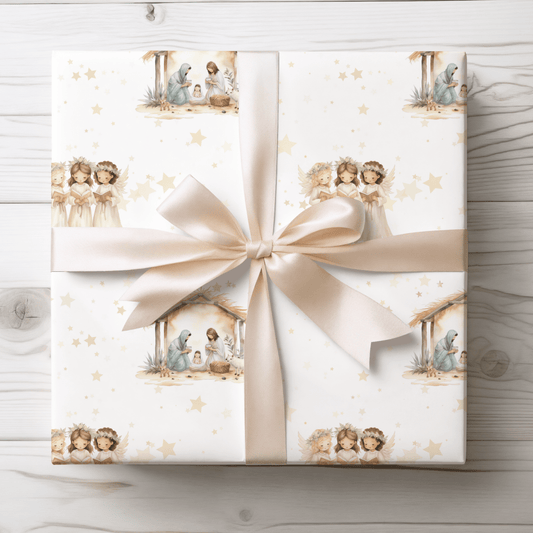 Silent Night & Starlight – Nativity Wrapping Paper