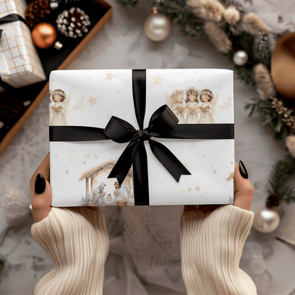Silent Night & Starlight – Nativity Wrapping Paper