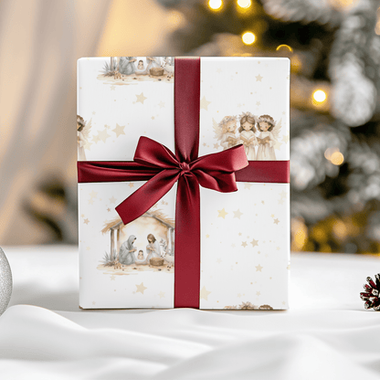 Silent Night & Starlight – Nativity Wrapping Paper