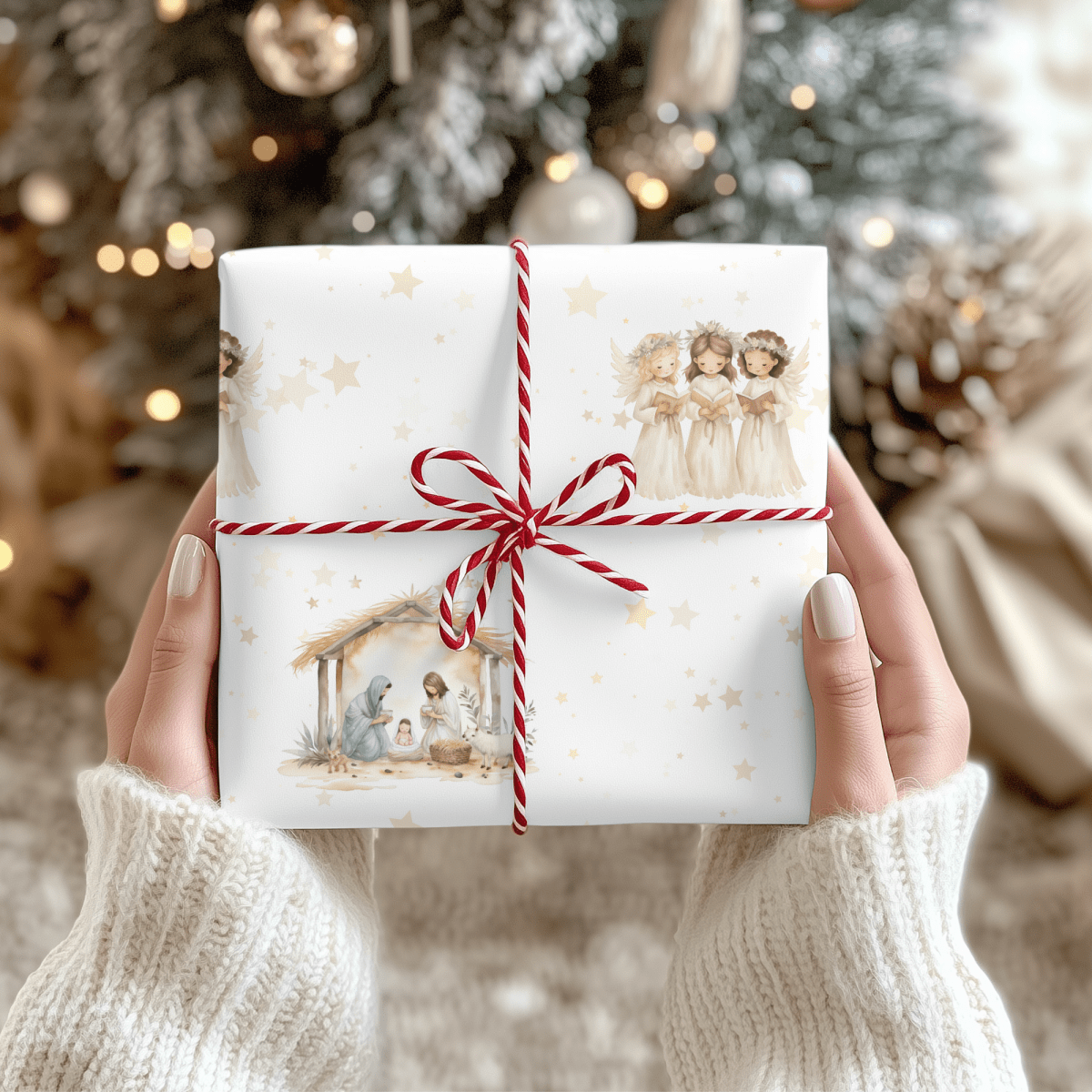 Silent Night & Starlight – Nativity Wrapping Paper