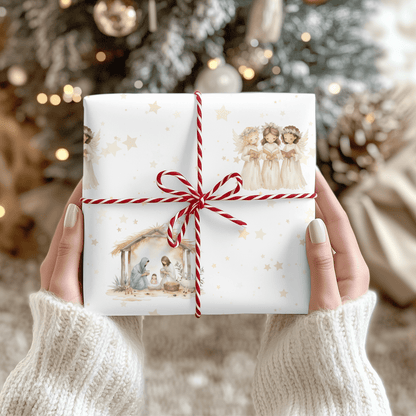 Silent Night & Starlight – Nativity Wrapping Paper