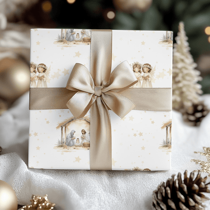 Silent Night & Starlight – Nativity Wrapping Paper