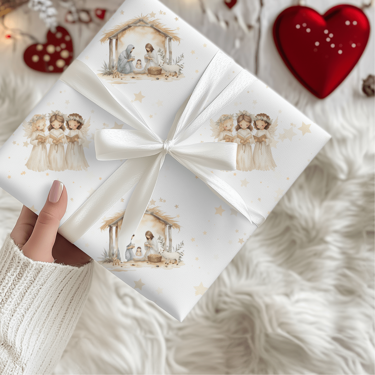 Silent Night & Starlight – Nativity Wrapping Paper